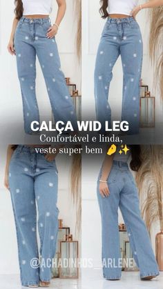 ￼kissmelady 5009 Calça Jeans feminina jeans casual  perna larga  cintuta alta pantalona  wide leg Lisa #pantalone #roupas #calca #looks #looking #lookoftheday #lookdodia #achadinhos #achadinhosshopee #comprarnainternet #achados #achadosincriveis #dicasdepromocao #promoonline #shopee #acheinashopee #achadinhos #precinhosimperdíveis #promoção #oferta #shopee #cupom #desconto #economia #comprinhas Trousers Outfit Work, American Casual, Latina Fashion, 1990's Fashion, Casual Work Outfit, Jeans Casual, Women's Casual Style