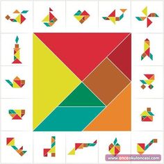 an abstract geometric design with different colors and shapes on white background stock photo - image