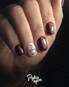 Subtle Nail Art, Girls Nail Designs, Self Nail, Wine Nails, Art Deco Nails, Nail Salon Design, Fall Nail Art Designs, Nail Art Ombre