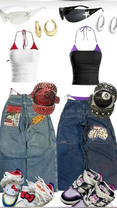 #jnco #y2k #streetstyle #2000s Early 2000s Fashion Catalog, Yk2 Outfits, Bff Matching Outfits, Street Style Outfits Casual, Matching Outfits Best Friend, Trendy Outfits For Teens, Clothes Aesthetic