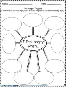 a worksheet with the words i feel angry when