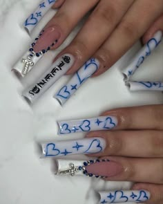 Thug Nails, Airbrush Nails Chicana, Rip Nails, Nails With Names On Them, Nails With Boyfriends Name