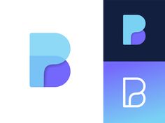 the letter b is made up of two different colors and shapes, with one being blue