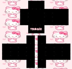 a crossword puzzle game with hello kitty characters on the side and pink squares in the middle