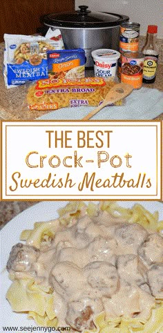 the best crock - pot swedish meatballs recipe is on this plate and it's ready to be eaten