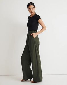 The Harlow Wide-Leg Pant Balloon Pants, Womens Wide Leg Pants, Community Development, Madewell Denim, Tailored Pants, Fashion Plates, Wide Leg Trousers, Straight Leg Pants, Fair Trade