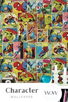 the character wallpaper is shown in various colors and sizes, including spider - man