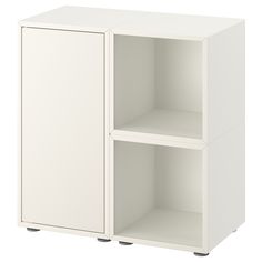 a white cabinet with two shelves on each side