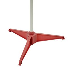 a red and white pole with two poles attached to the top, in front of a white background