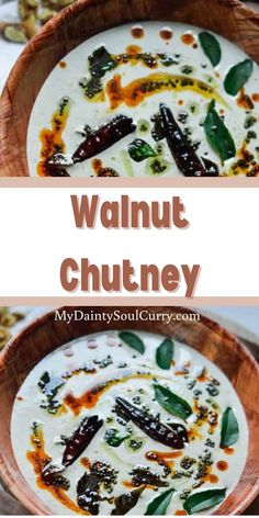 this is an image of a bowl of walnut chutney