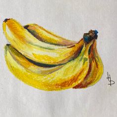 a drawing of some bananas on a piece of paper