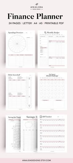 Habit Tracker Bullet Journal Financial Printables, Finance Budgeting, Finance Journal, Printable Savings Tracker, Debt Payoff Tracker, Track Expenses, Weekly Budget Planner, Planner Writing, A5 Planner Inserts