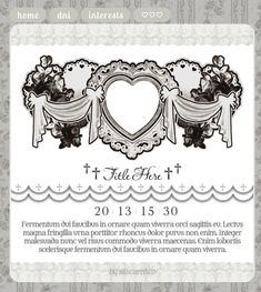 an image of a wedding card with a heart and cross on the front, in black and white