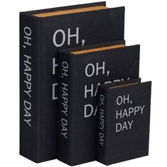 Linen Set of 3 Black Book Box - QK1066987_UMAE_PRI_OL Simplistic Typography, Geometric Box, Book Boxes, Decorative Set, Oh Happy Day, Wooden Books, Yellow Paper, Linen Storage, Black Books