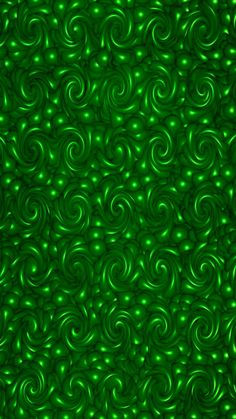 an abstract green background with spirals and dots in the center, as well as circles