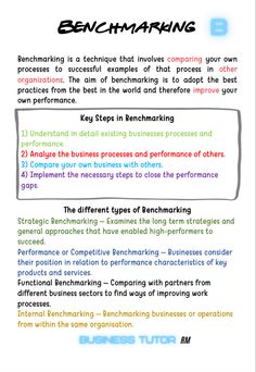 an image of a business plan with the words benchmarking and key steps in it