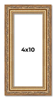 an ornate gold frame with the number 4x10