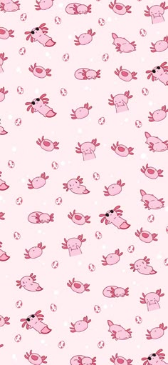 a pink background with pigs on it