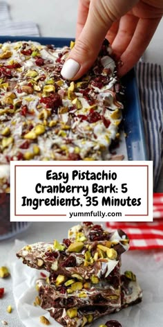 easy pistachio cranberry bark 5 ingredients 35 minutes