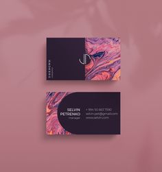 the business card is designed to look like an abstract painting