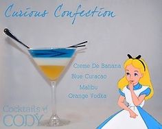 an image of a cocktail with a cartoon character next to it and the caption's name