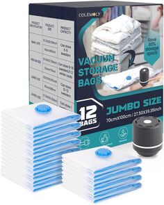 pack of 12 jumbo size vacuum storage bags