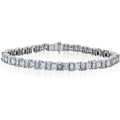 Platinum Diamond 12.00Carat Total Weight Tennis Bracelet Platinum Bracelet, Baguette Diamonds, Platinum Metal, Timeless Jewelry, Baguette Diamond, Princess Cut Diamonds, Tennis Bracelet, Princess Cut, Estate Jewelry