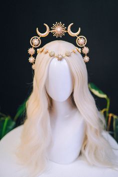 Sun Halo Crown, Fantasy Crowns, Beaded Clothes, Celestial Fashion, Sun Halo, Goddess Crown, Boho Headpiece, Bridal Halo, Headpiece Diy