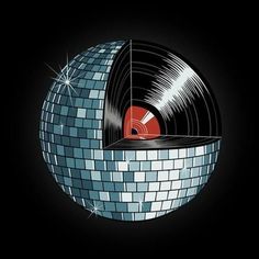 a disco ball with a record on it