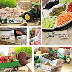 a collage of pictures showing different types of food and vegetables, including strawberries