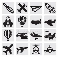 black and white airplane icons set on grey background stock photo, images, photoshopped