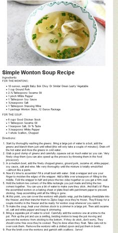 the recipe for this soup is very simple