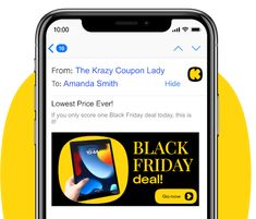 the black friday deal is displayed on an iphone