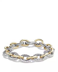 David Yurman Oval Large Link Bracelet with Gold | Bloomingdale's Rings Infinity, David Yurman Jewelry, Fine Jewelry Bracelets, David Yurman, Silver Bracelets, Link Bracelets, Silver Pendant, Gold Jewelry, Silver Bracelet