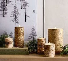 the candles are made out of birch logs