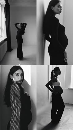 black and white photos of pregnant women