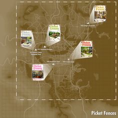 a map showing the location of pickle fences and other places to go on it