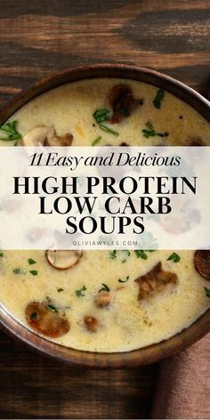 high protein low carb soup in a bowl