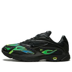 Nike Zoom Streak Spectrum Plus Supreme - Black Volt Chunky Sneakers/Shoes Supreme Sneakers, Nike Air Zoom Flight 95 Supreme, Supreme Black Air Forces, Nike Zoom 2k, Supreme Logo, Nike Sb Zoom, Dad Shoes, Old Shoes, Chunky Sneakers