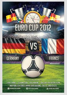 the poster for euro cup 2012 is displayed in front of an image of soccer balls