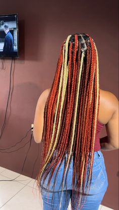 Burnt Orange Braids, Box Braids Colorful, 613 Knotless Braids, 350 Knotless Braids, Color Knotless Braids, Box Braids Color, Braid Beauty