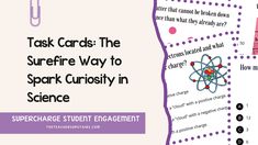 three science cards with the text task cards the surefire way to spark curiosity in science