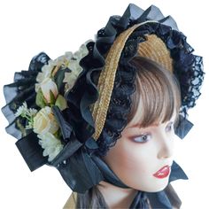 Lace Fascinators For Women Teas Party SunHat Victorian Bonnet Lolit Straw Hat Victorian Headdress Floral Straw Hat Victorian Headdress, Headdress Floral, Boater Hat Women, Victorian Bonnet, Straw Boater Hat, Flat Hat, Fair Complexion, Straw Boater, Victorian Hats