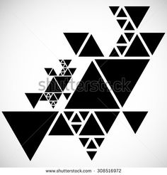 abstract black and white graphic design with geometric shapes in the shape of an inverted triangle