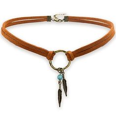 Product Description Suede Choker Necklace for Women, Native American Indian Jewelry Bohemian Feather Handmade Leather Jewelry - Complete any outfit with this unique gorgeous fashionable and trendy choker necklace. - Made from quality suede leather cord, 22mm metal ring, feather charms, and 6mm turquoise gemstone bead. - Hot handmade choker first available on . EXCLUSIVE dainty necklace for women and girls. - Choker length: 12 inches + 2.5 inch extension chain. - Pink Unicorn. MAKE YOUR OWN MAGIC Suede Choker Necklace, Handmade Leather Jewelry, Trendy Chokers, Leather Choker Necklace, Cord Jewelry, American Indian Jewelry, Costume Jewelry Necklaces, Leather Chokers, Diy Schmuck