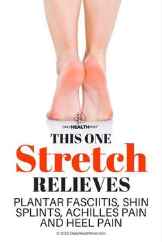 This ONE Stretch Relieves Plantar Fasciitis, Shin Splints, Achilles Pain And Heel Pain via <a href="/dailyhealthpost/" title="Daily Health Post">@Daily Health Post</a> Runners Exercises, Shin Splint Exercises, Achilles Pain, K Tape, Shin Splints, Healthy Detox