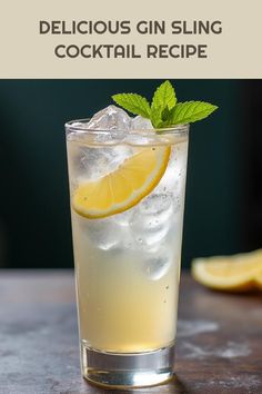 This pin showcases a beautifully made Gin Sling cocktail made with gin and fresh ingredients, perfect for cocktail lovers looking for easy and delicious cocktail recipes.