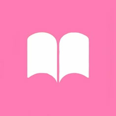 an open book on a pink background with the word books written in white over it