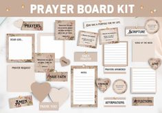 the prayer board kit includes cards, envelopes, and other items to pray on