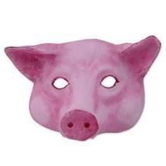 a pink pig mask on a white background